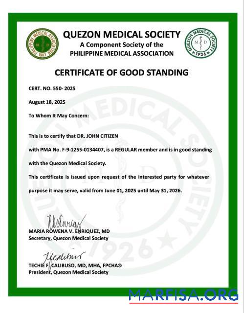 Realistic Philippines certificate of good standing Word and PDF template, version 5